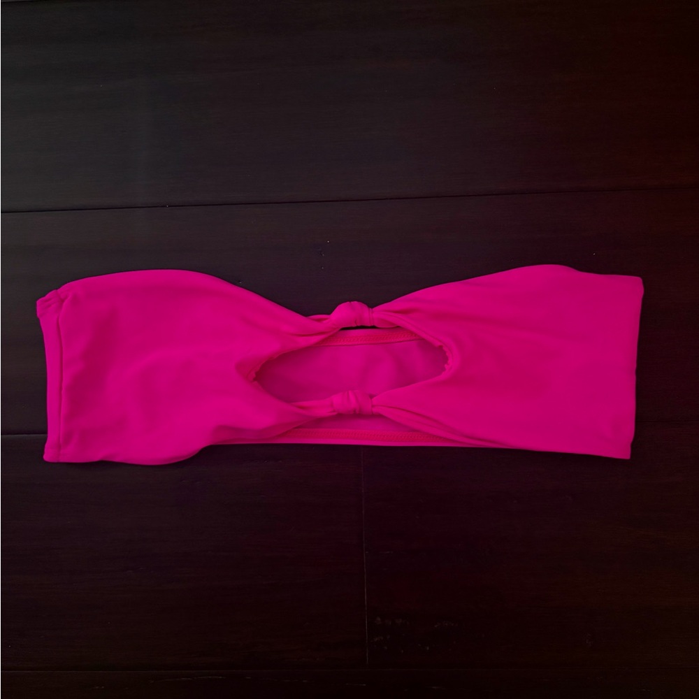 Pink shein bandeau bikini top